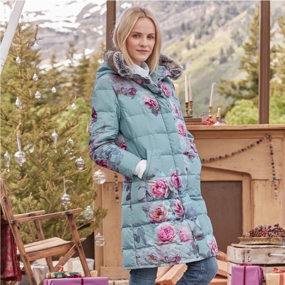 Sundance Jackets & Coats Sundance Catalog Baltic Sky Floral Quilted